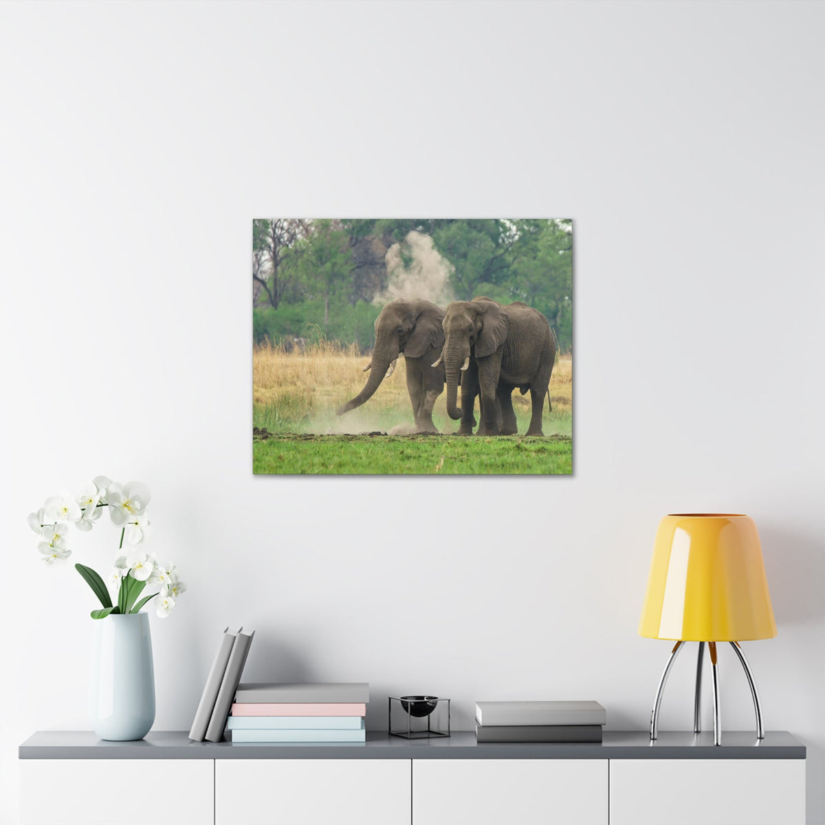 Couple of African Elephant Outdoor Wall Art Ready To Hang Unframed-Express Your Love Gifts