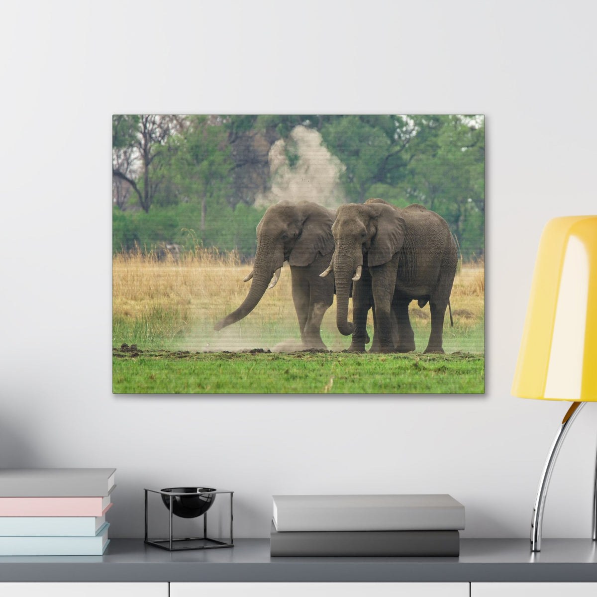 Couple of African Elephant Outdoor Wall Art Ready To Hang Unframed-Express Your Love Gifts