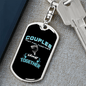 Couples Together Fishing Keychain Stainless Steel or 18k Gold Dog Tag Keyring-Express Your Love Gifts
