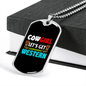 Cowgirl Let's Get Western Horse Necklace Stainless Steel or 18k Gold Dog Tag 24" Chain-Express Your Love Gifts