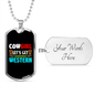 Cowgirl Let's Get Western Horse Necklace Stainless Steel or 18k Gold Dog Tag 24" Chain-Express Your Love Gifts