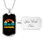 Cowgirl Retro Horse Necklace Stainless Steel or 18k Gold Dog Tag 24" Chain-Express Your Love Gifts