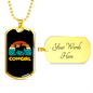 Cowgirl Retro Horse Necklace Stainless Steel or 18k Gold Dog Tag 24" Chain-Express Your Love Gifts