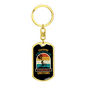 Crashing Is Part Of Cycling Keychain Stainless Steel or 18k Gold Dog Tag Keyring-Express Your Love Gifts
