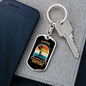 Crashing Is Part Of Cycling Keychain Stainless Steel or 18k Gold Dog Tag Keyring-Express Your Love Gifts