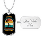 Crashing Is Part Of Cycling Necklace Stainless Steel or 18k Gold Dog Tag 24"-Express Your Love Gifts