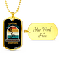 Crashing Is Part Of Cycling Necklace Stainless Steel or 18k Gold Dog Tag 24"-Express Your Love Gifts
