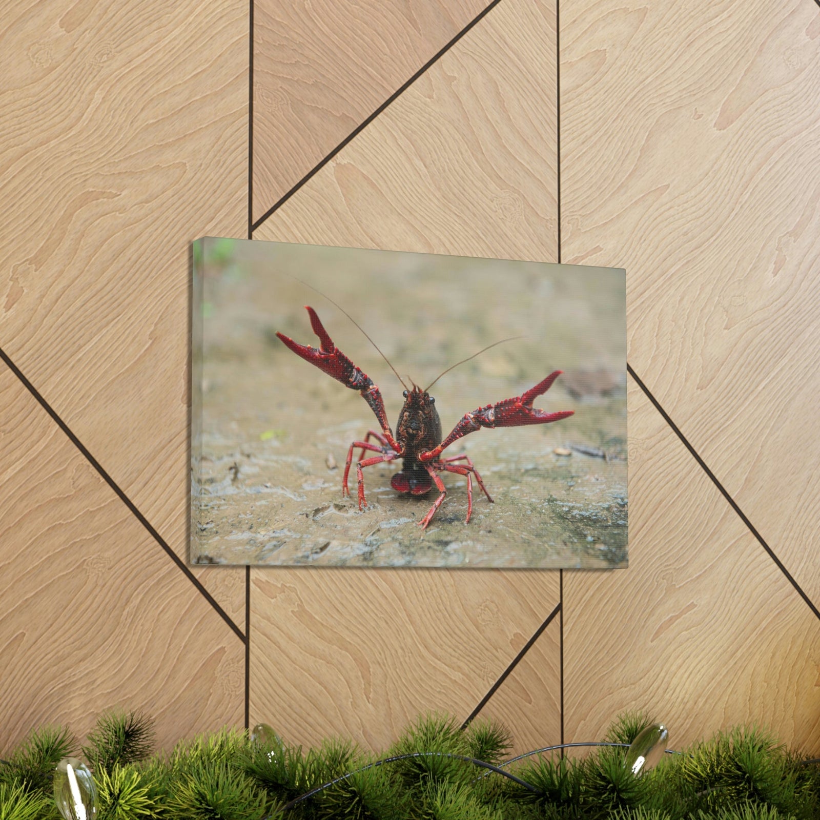 Scripture Walls Crawfish Hunting Crawfish on Hunt Print Animal Wall Art Wildlife Canvas Prints Wall Art Ready to Hang Unframed-Express Your Love Gifts