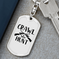 Crawl Walk Hunt Keychain Stainless Steel or 18k Gold Dog Tag Keyring-Express Your Love Gifts