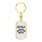 Crawl Walk Hunt Keychain Stainless Steel or 18k Gold Dog Tag Keyring-Express Your Love Gifts