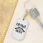 Crawl Walk Hunt Keychain Stainless Steel or 18k Gold Dog Tag Keyring-Express Your Love Gifts