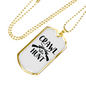Crawl Walk Hunt Necklace Stainless Steel or 18k Gold Dog Tag 24" Chain-Express Your Love Gifts