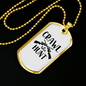 Crawl Walk Hunt Necklace Stainless Steel or 18k Gold Dog Tag 24" Chain-Express Your Love Gifts