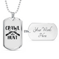 Crawl Walk Hunt Necklace Stainless Steel or 18k Gold Dog Tag 24" Chain-Express Your Love Gifts