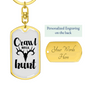 Crawl Walk Hunt White Keychain Stainless Steel or 18k Gold Dog Tag Keyring-Express Your Love Gifts