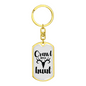 Crawl Walk Hunt White Keychain Stainless Steel or 18k Gold Dog Tag Keyring-Express Your Love Gifts