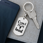 Crawl Walk Hunt White Keychain Stainless Steel or 18k Gold Dog Tag Keyring-Express Your Love Gifts