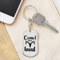 Crawl Walk Hunt White Keychain Stainless Steel or 18k Gold Dog Tag Keyring-Express Your Love Gifts