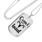 Crawl Walk Hunt White Necklace Stainless Steel or 18k Gold Dog Tag 24" Chain-Express Your Love Gifts