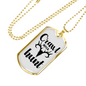 Crawl Walk Hunt White Necklace Stainless Steel or 18k Gold Dog Tag 24" Chain-Express Your Love Gifts