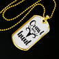 Crawl Walk Hunt White Necklace Stainless Steel or 18k Gold Dog Tag 24" Chain-Express Your Love Gifts