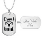 Crawl Walk Hunt White Necklace Stainless Steel or 18k Gold Dog Tag 24" Chain-Express Your Love Gifts