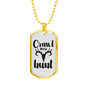 Crawl Walk Hunt White Necklace Stainless Steel or 18k Gold Dog Tag 24" Chain-Express Your Love Gifts