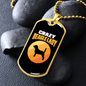 Crazy Beagle Lady Necklace Stainless Steel or 18k Gold Dog Tag 24" Chain-Express Your Love Gifts