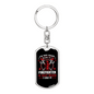 Crazy Because I'm Firefighter Keychain Stainless Steel or 18k Gold Dog Tag Keyring-Express Your Love Gifts