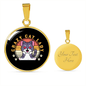 Crazy Cat Lady Circle Necklace Stainless Steel or 18k Gold 18-22"-Express Your Love Gifts
