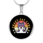 Crazy Cat Lady Circle Necklace Stainless Steel or 18k Gold 18-22"-Express Your Love Gifts