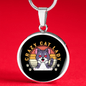 Crazy Cat Lady Circle Necklace Stainless Steel or 18k Gold 18-22"-Express Your Love Gifts