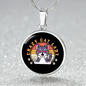 Crazy Cat Lady Circle Necklace Stainless Steel or 18k Gold 18-22"-Express Your Love Gifts