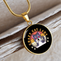 Crazy Cat Lady Circle Necklace Stainless Steel or 18k Gold 18-22"-Express Your Love Gifts