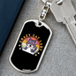 Crazy Cat Lady Keychain Stainless Steel or 18k Gold Dog Tag Keyring-Express Your Love Gifts