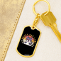 Crazy Cat Lady Keychain Stainless Steel or 18k Gold Dog Tag Keyring-Express Your Love Gifts