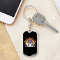 Crazy Cat Lady Keychain Stainless Steel or 18k Gold Dog Tag Keyring-Express Your Love Gifts
