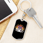 Crazy Cat Lady Keychain Stainless Steel or 18k Gold Dog Tag Keyring-Express Your Love Gifts