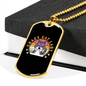 Crazy Cat Lady Necklace Stainless Steel or 18k Gold Dog Tag 24" Chain-Express Your Love Gifts