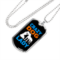 Crazy Dog Lady Blue Necklace Stainless Steel or 18k Gold Dog Tag 24" Chain-Express Your Love Gifts