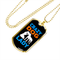 Crazy Dog Lady Blue Necklace Stainless Steel or 18k Gold Dog Tag 24" Chain-Express Your Love Gifts