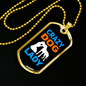 Crazy Dog Lady Blue Necklace Stainless Steel or 18k Gold Dog Tag 24" Chain-Express Your Love Gifts