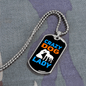 Crazy Dog Lady Blue Necklace Stainless Steel or 18k Gold Dog Tag 24" Chain-Express Your Love Gifts