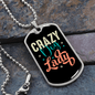Crazy Dog Lady Necklace Stainless Steel or 18k Gold Dog Tag 24" Chain-Express Your Love Gifts