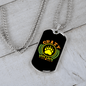 Crazy Dog Lady Paw Necklace Stainless Steel or 18k Gold Dog Tag 24" Chain-Express Your Love Gifts