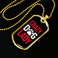 Crazy Dog Lady Red Necklace Stainless Steel or 18k Gold Dog Tag 24" Chain-Express Your Love Gifts