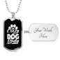 Crazy Dog Lady White Necklace Stainless Steel or 18k Gold Dog Tag 24" Chain-Express Your Love Gifts