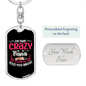 Crazy Nana Mom Keychain Stainless Steel or 18k Gold Dog Tag Keyring-Express Your Love Gifts