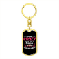Crazy Nana Mom Keychain Stainless Steel or 18k Gold Dog Tag Keyring-Express Your Love Gifts