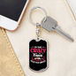 Crazy Nana Mom Keychain Stainless Steel or 18k Gold Dog Tag Keyring-Express Your Love Gifts